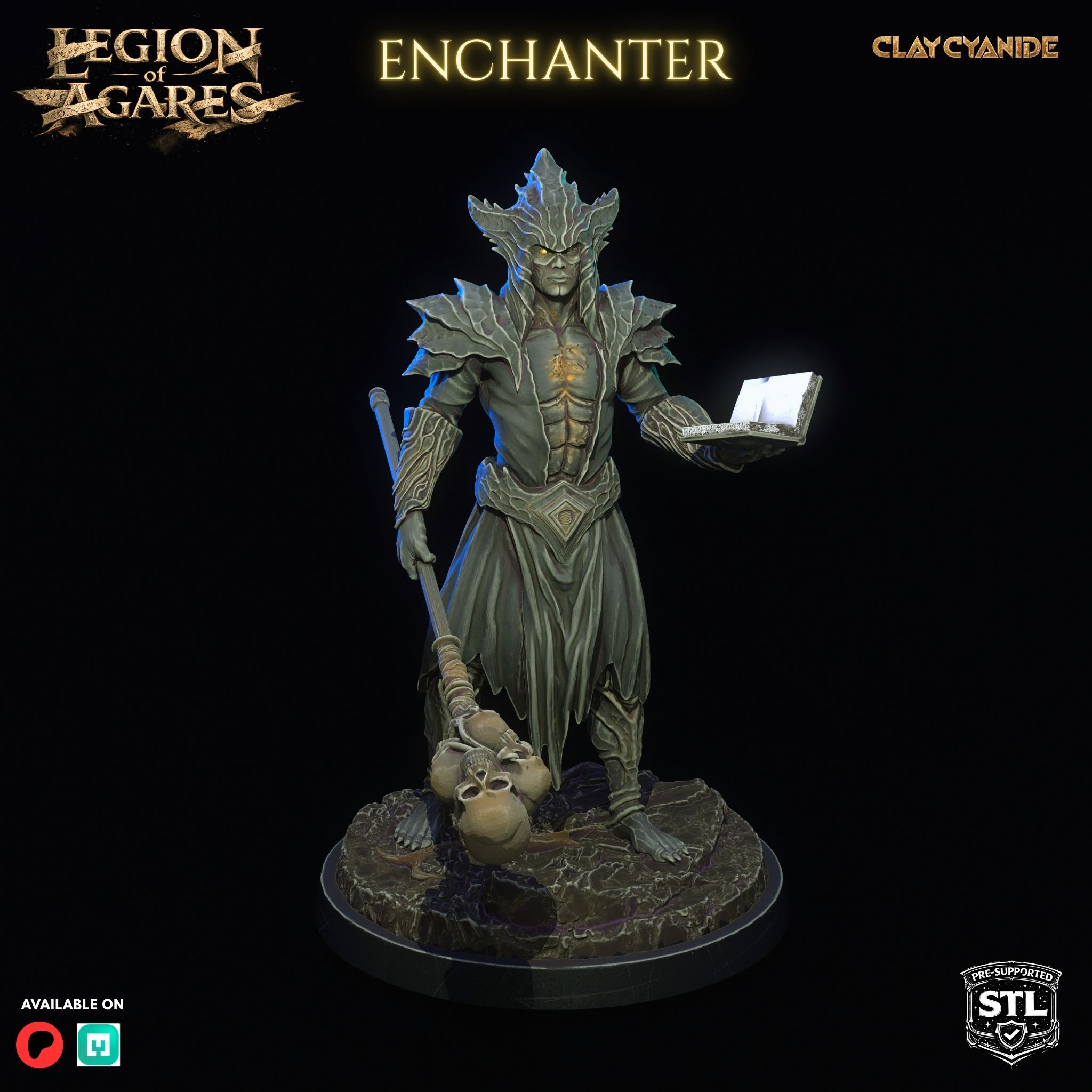 Agares Enchanter STL side view — Clay Cyanide